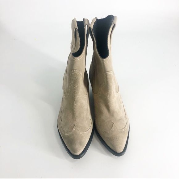 All Saints Shira Suede Western Boots in Stone 40/10 - Picture 5 of 8